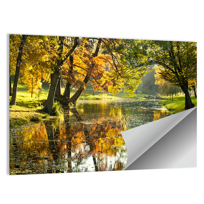 Autumn Canal Landscape Wall Art as a poster print