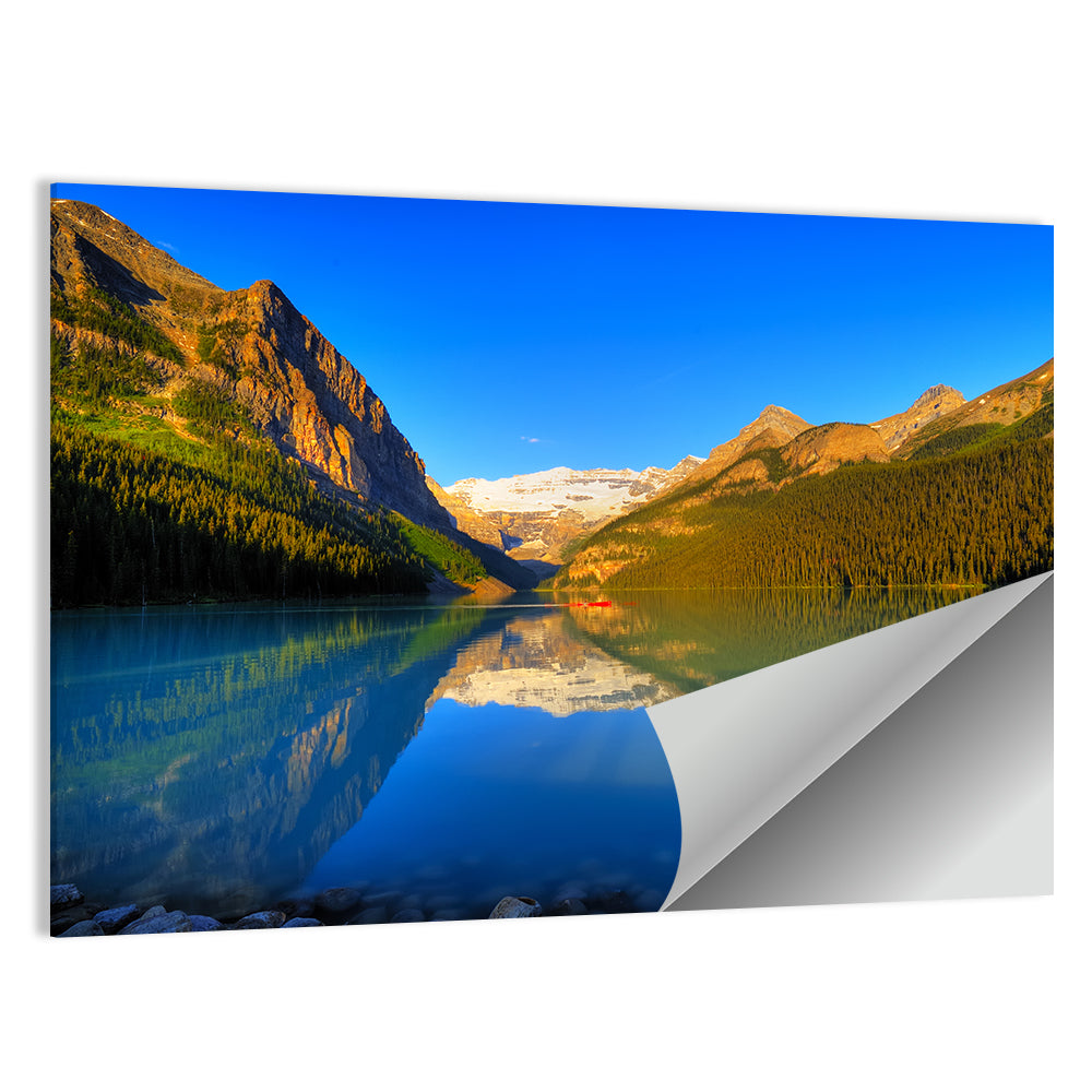 Lake Louise Canoe Reflection Wall Art