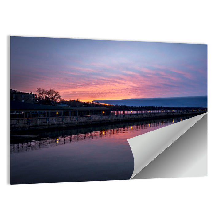 Skaneateles Lake Pier at Dusk Wall Art as a poster print