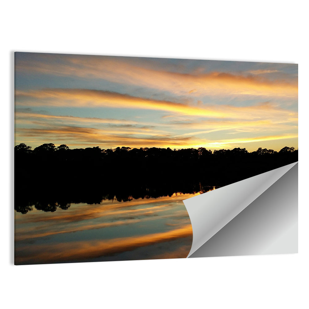 Lake Charles Golden Sunset Wall Art