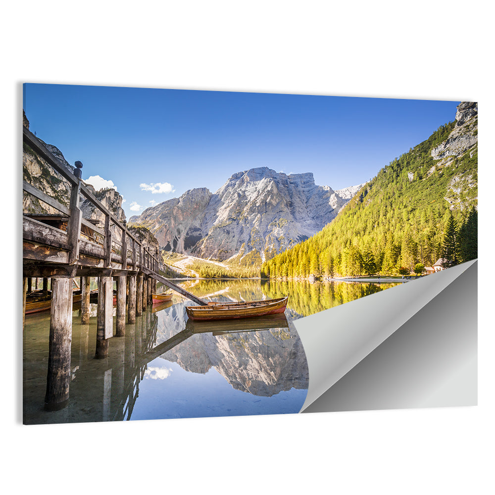 Lago Di Braies Pier Wall Art