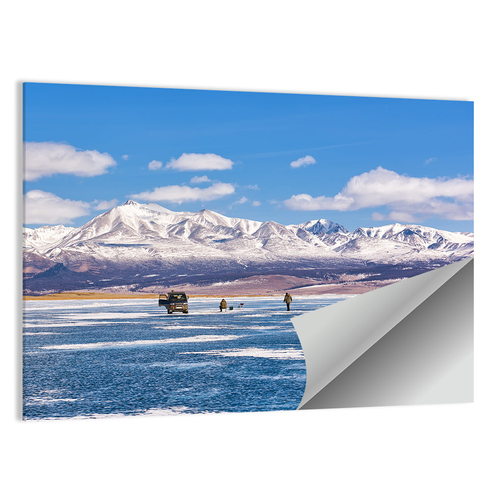 Lake Hovsgol Winter Ice Fishing Wall Art