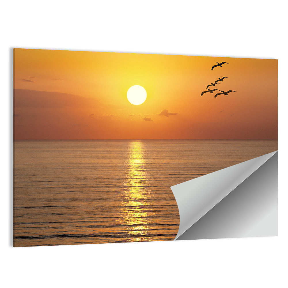 Golden Hour Ocean Sunset Wall Art