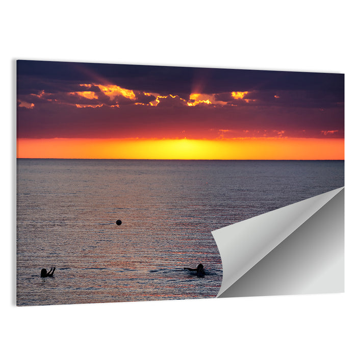 Balkhash Sunset Silhouettes Wall Art as a poster print