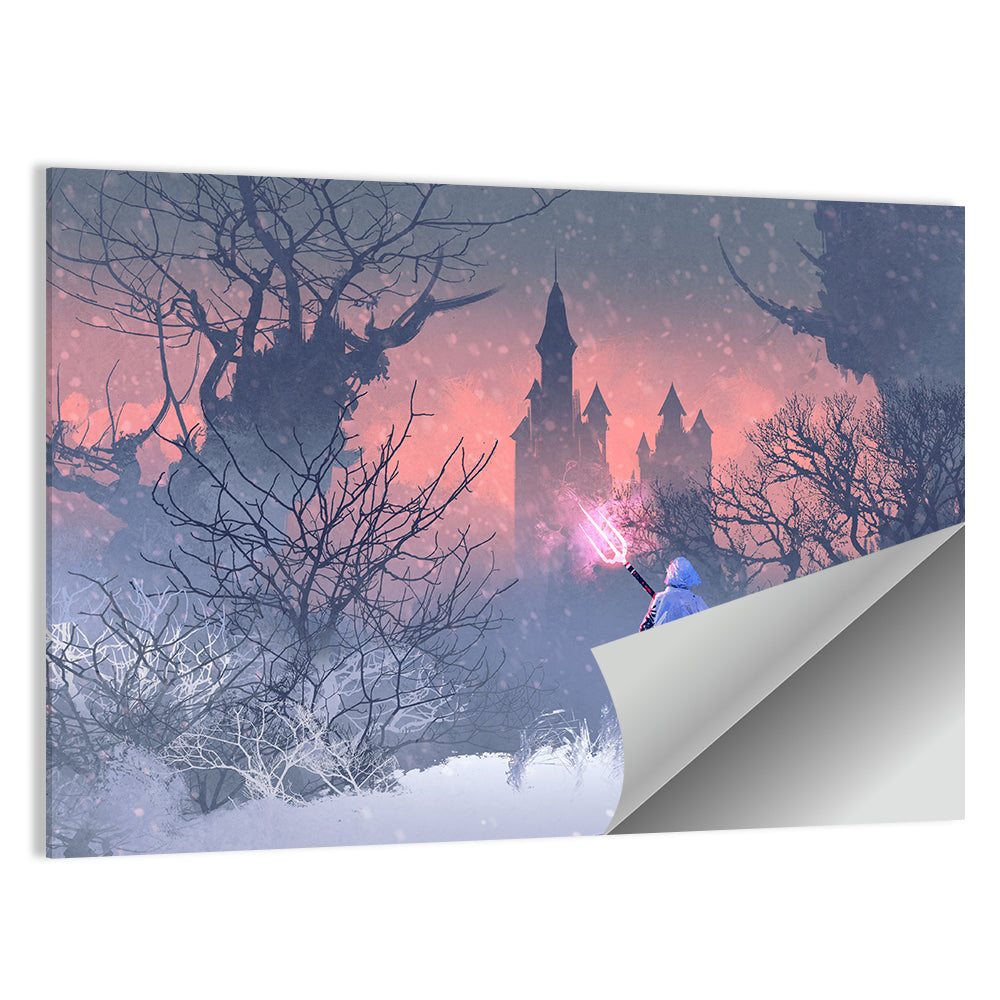 Knight with Glowing Trident Wall Art