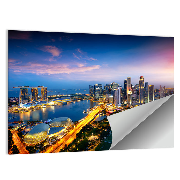 Marina Bay Twilight Singapore Wall Art as a poster print