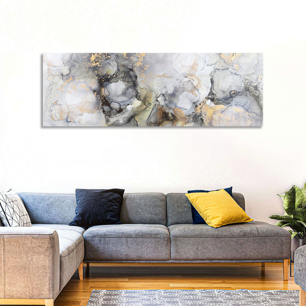 Gold Foil Marble Abstract Wall Art