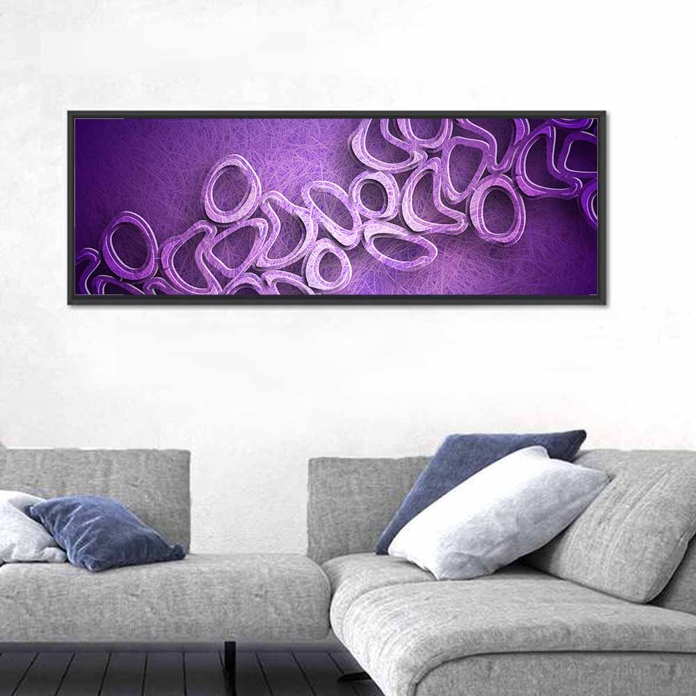 Layered Purple Ring Pattern Wall Art