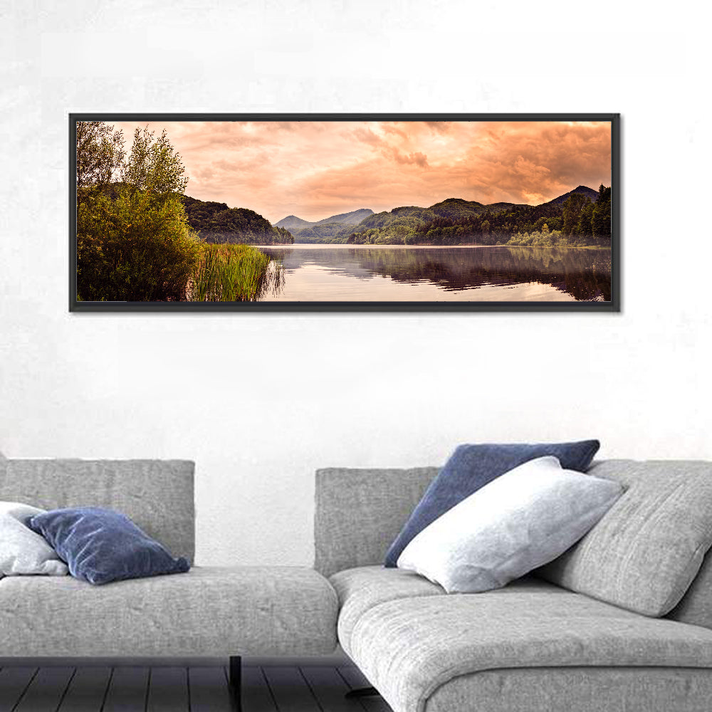 Cloudy Lake at Golden Hour Wall Art