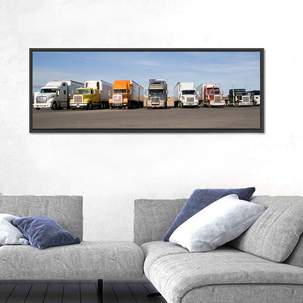 Semi Truck Fleet Wall Art