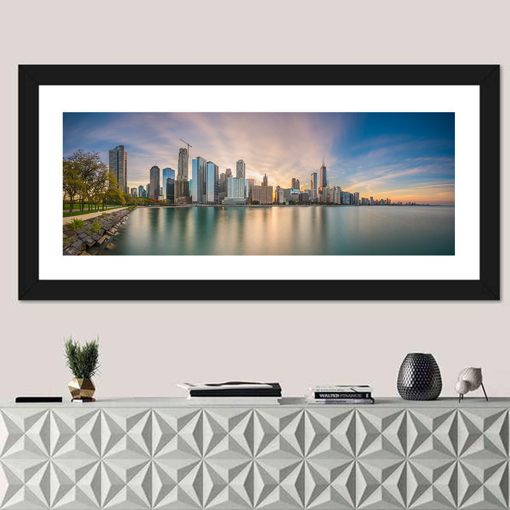 Chicago Skyline at Golden Hour Wall Art