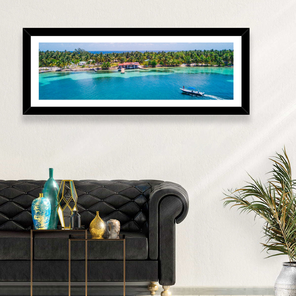 Belize Reef Island Pier Wall Art