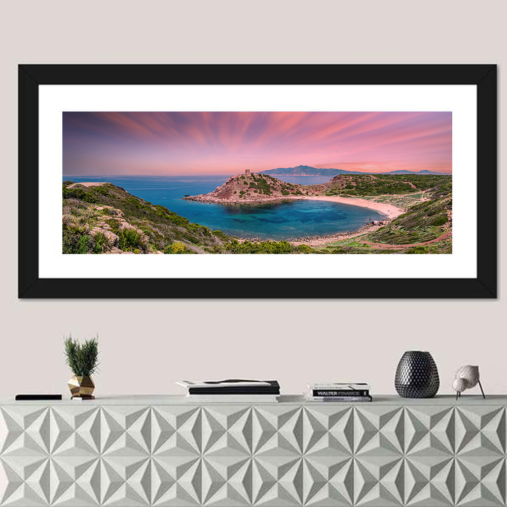 Porticciolo Tower at Sunset, Alghero Wall Art