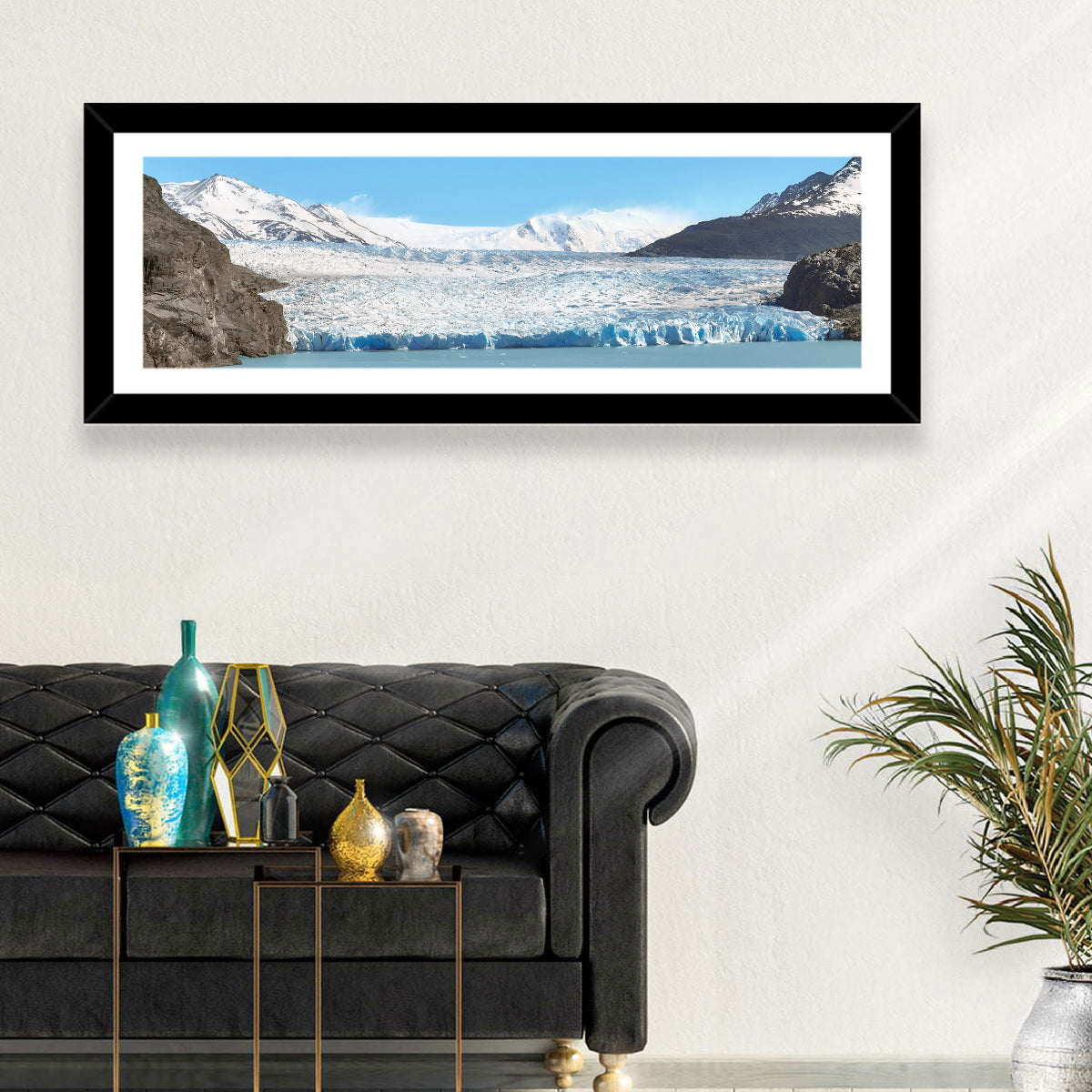 Grey Glacier and Blue Glacial Lake Wall Art