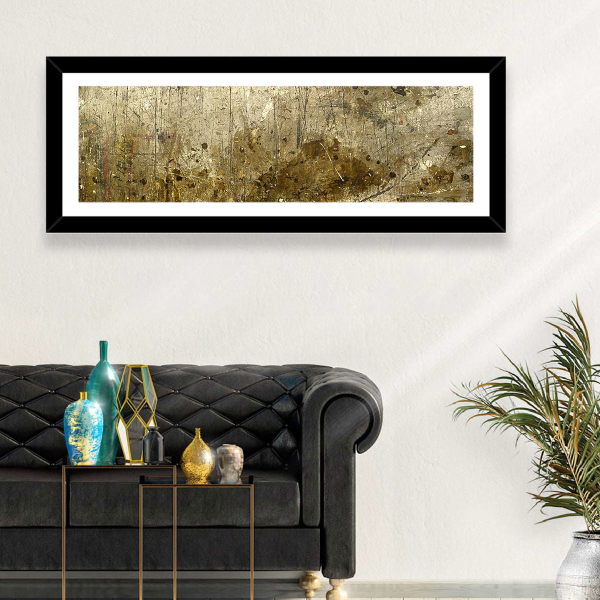 Gold Leaf Workbench Texture Abstract Wall Art