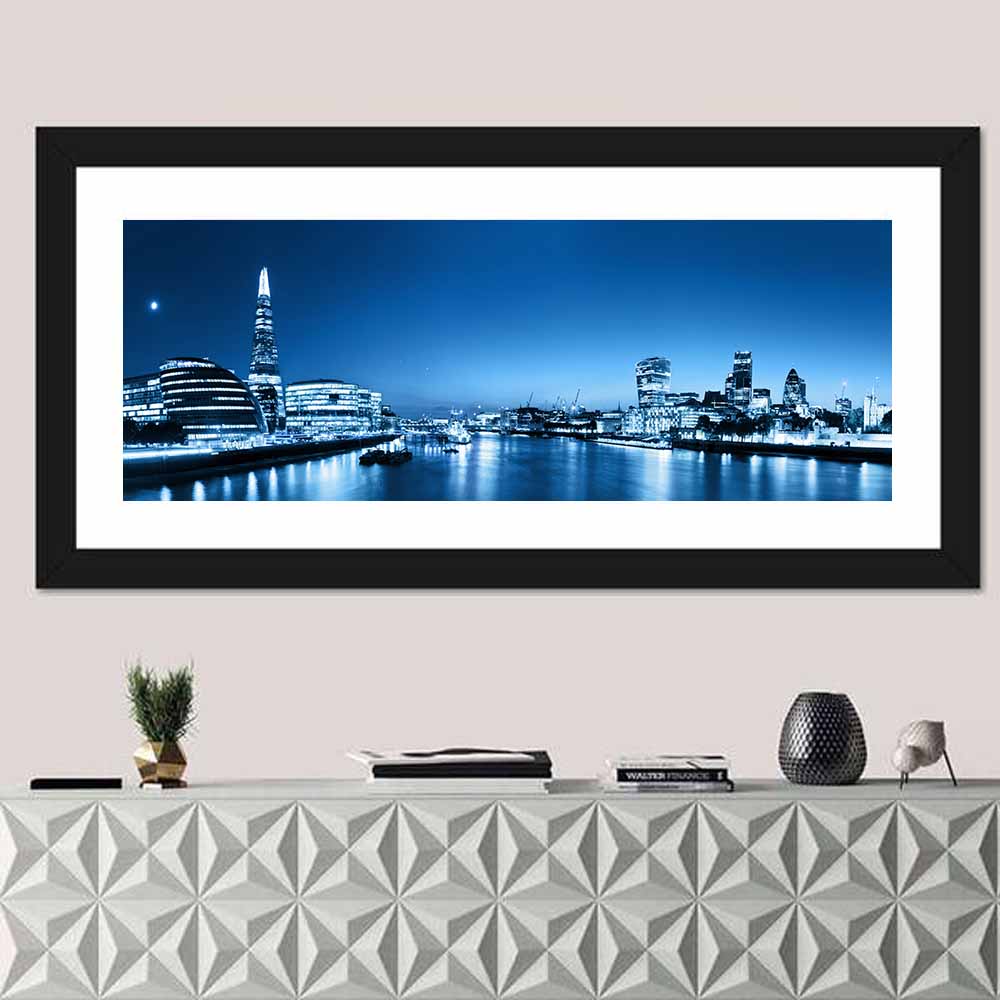 London Night Skyline, Thames Reflections Wall Art