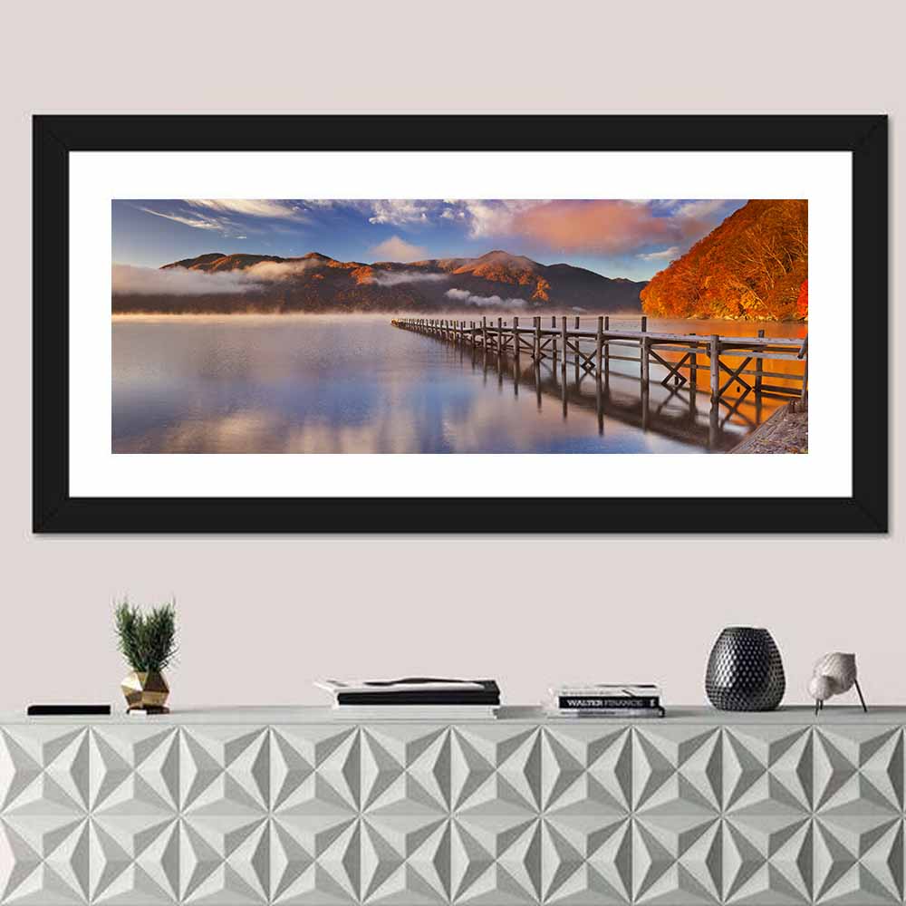 Foggy Pier at Lake Chuzenji Wall Art