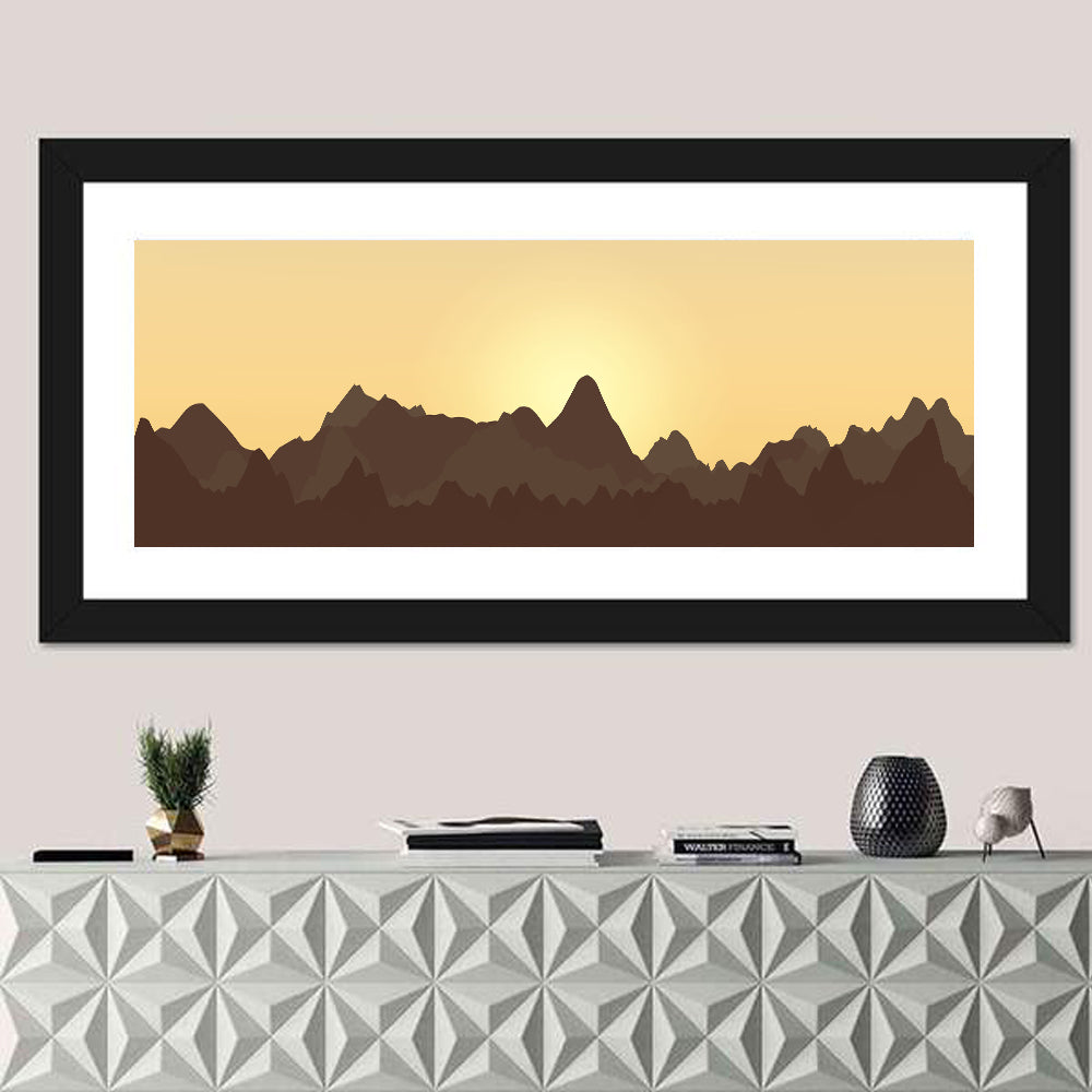 Sunset Mountain Silhouettes Wall Art