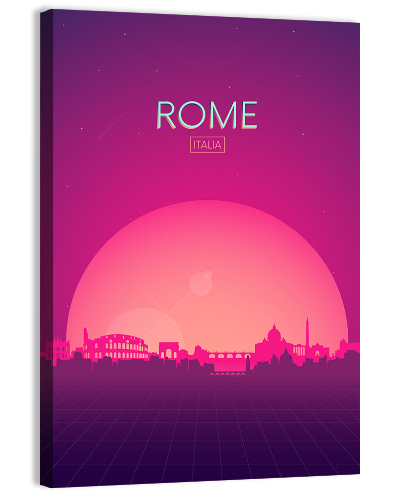 Rome Colosseum Skyline Wall Art, canvas print, portrait