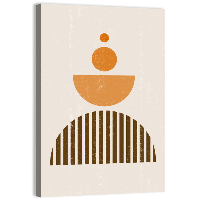Striped Semicircle Composition Wall Art as a canvas print