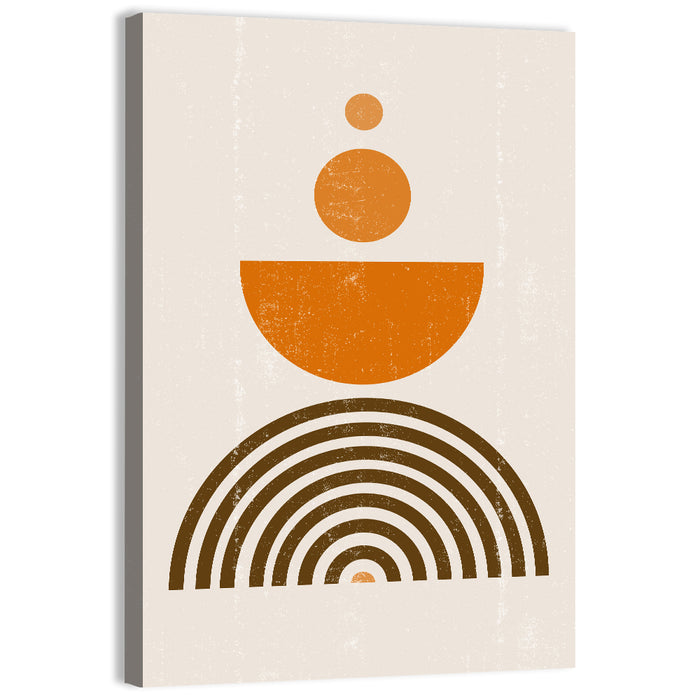Stacked Orange Sun Wall Art as a canvas print