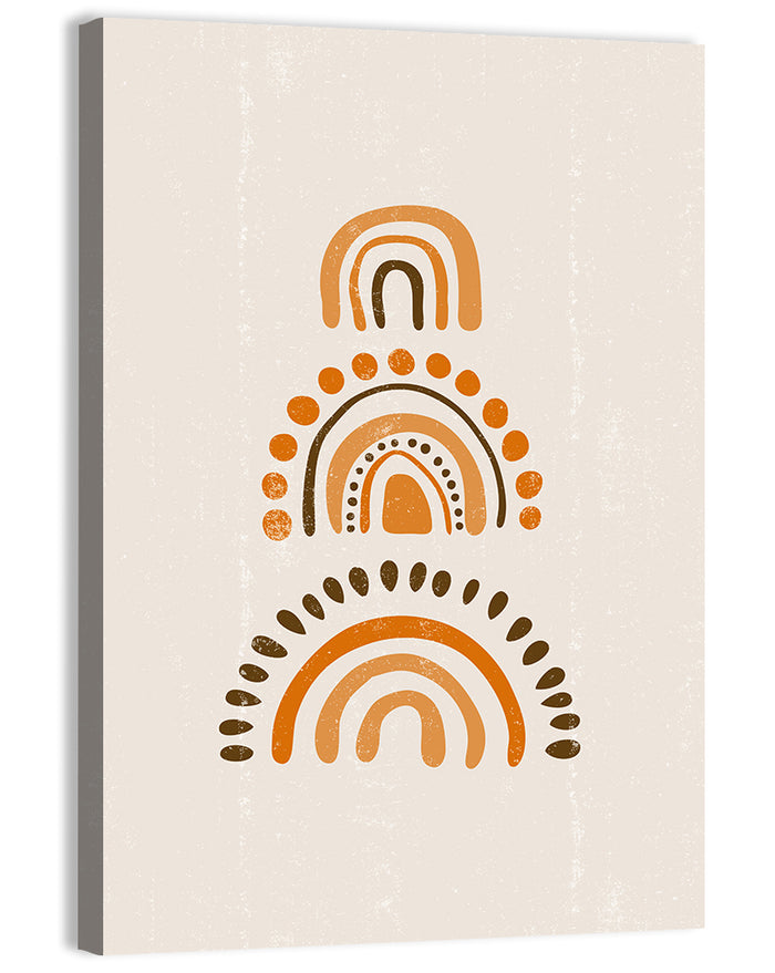 Vintage Boho Rainbow Arches Wall Art as a canvas print