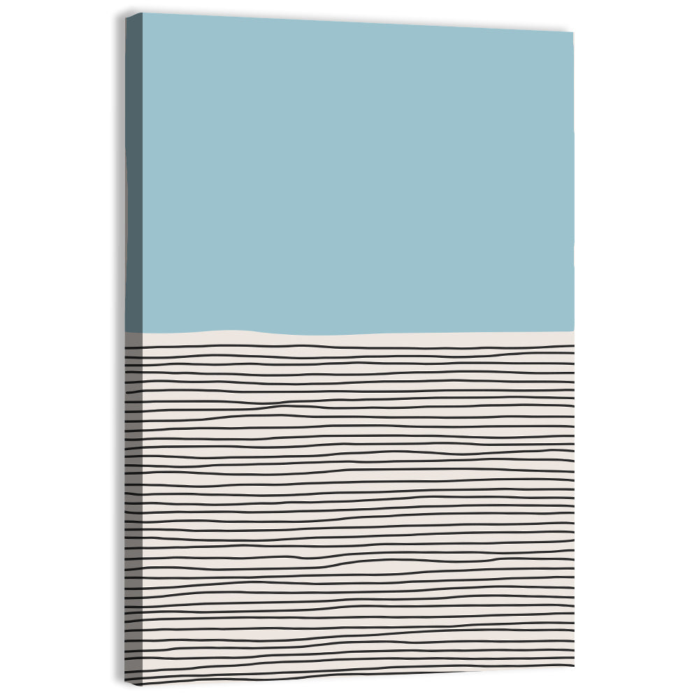 Blue Horizon Minimalist V Wall Art, canvas print, portrait