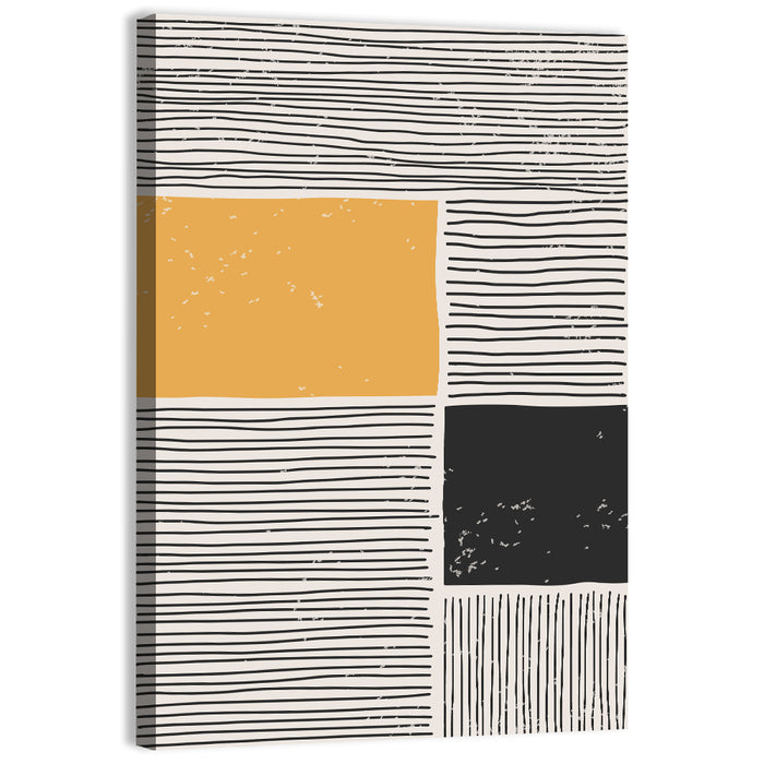 Beige and Yellow Grid Study Wall Art as a canvas print