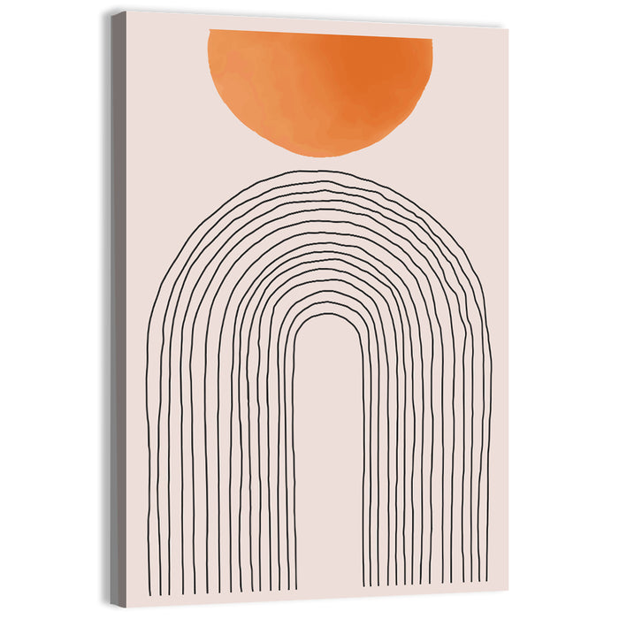Geometric Sunset Arch Wall Art as a canvas print
