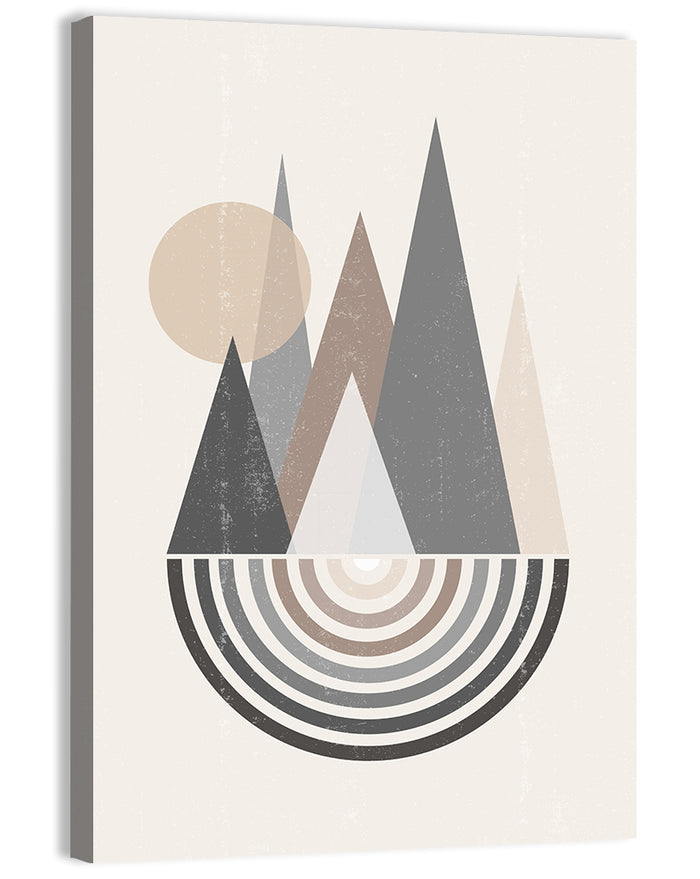 Minimalist Boho Pyramids Wall Art as a canvas print