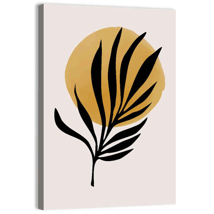 Shining Sun Palm Leaf Wall Art as a canvas print