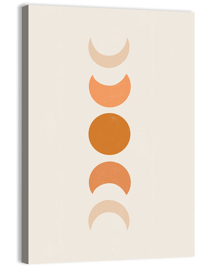 Minimalist Moon Phases Wall Art as a canvas print
