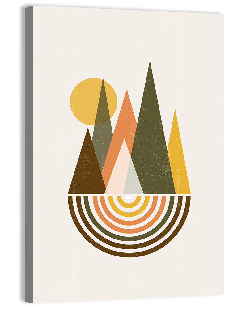 Colored Mountains Sunset Wall Art, canvas print, portrait