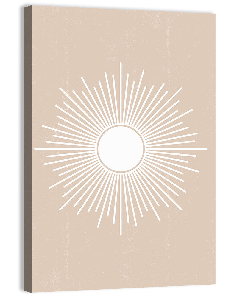 Boho Sun Mandala Wall Art, canvas print, portrait