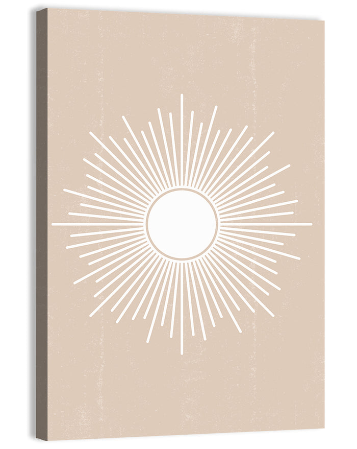 Boho Sun Mandala Wall Art as a canvas print