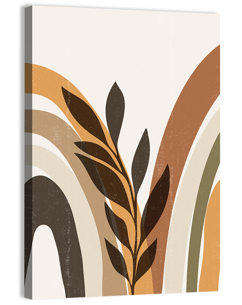 Tropical Boho Leaf Arches Wall Art, canvas print, portrait