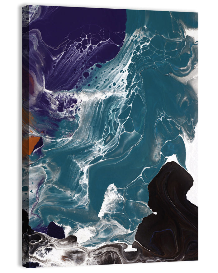 Teal and Purple Marble Texture Wall Art as a canvas print