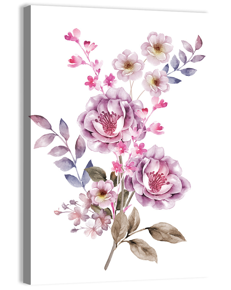 Lavender Watercolor Bouquet Wall Art, canvas print, portrait