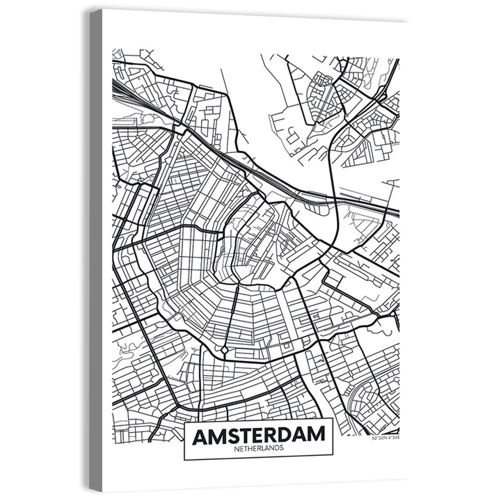 Amsterdam Canal Map Wall Art