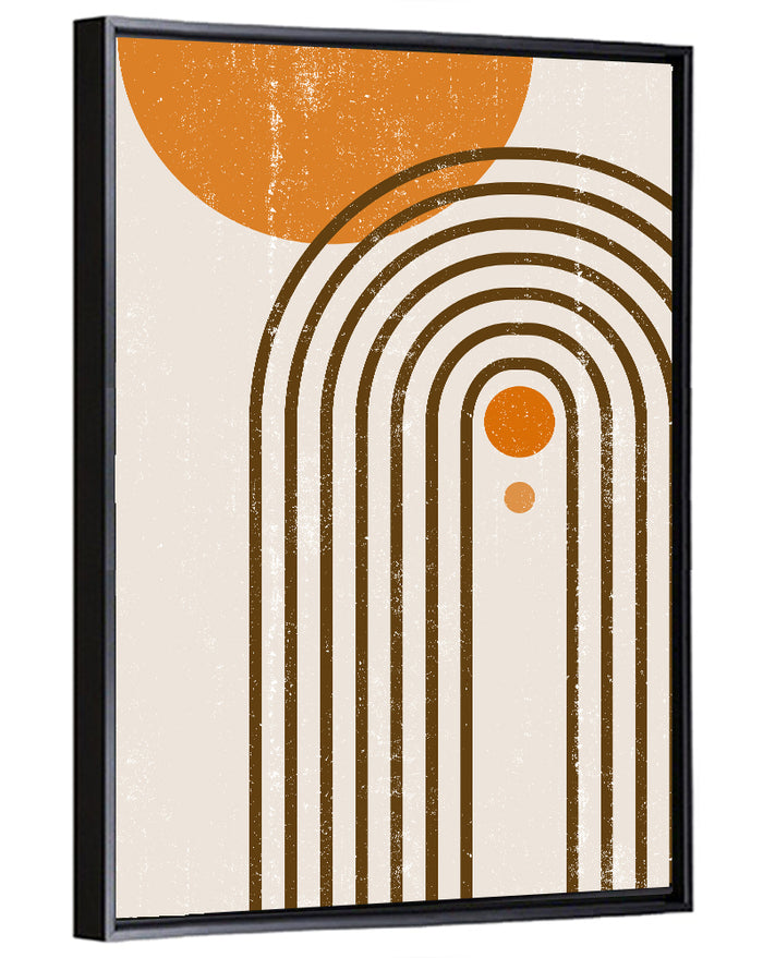 Boho Sun Arch Wall Art as a framed canvas