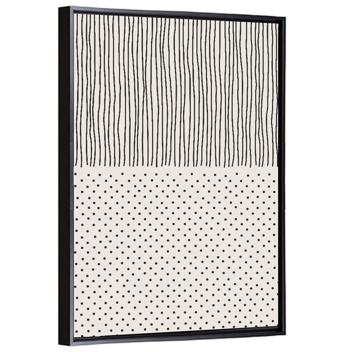 Minimalist Lines and Dots Wall Art as a framed canvas