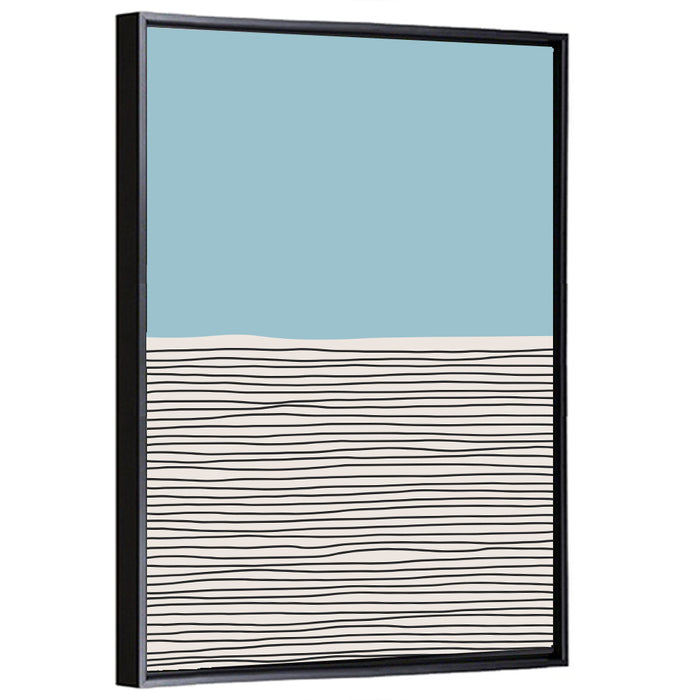 Blue Horizon Minimalist V Wall Art as a framed canvas