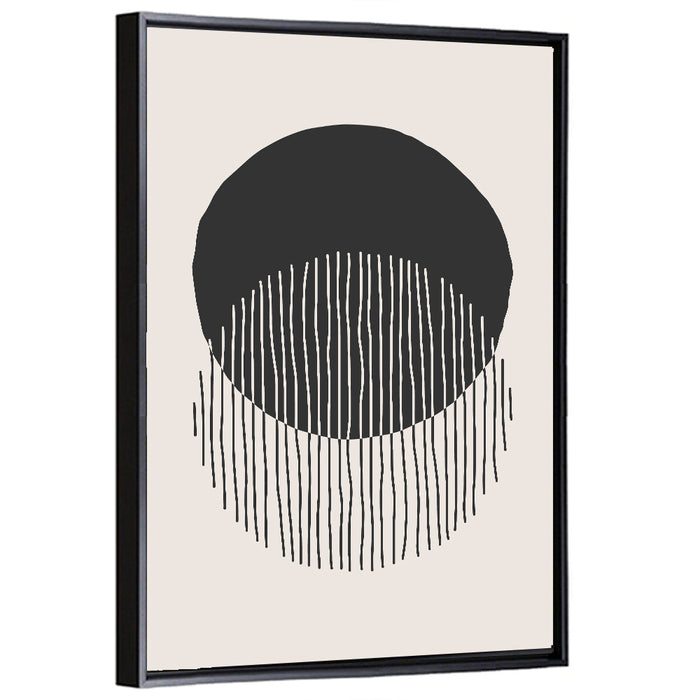 Moon Eclipse Minimalist Wall Art as a framed canvas