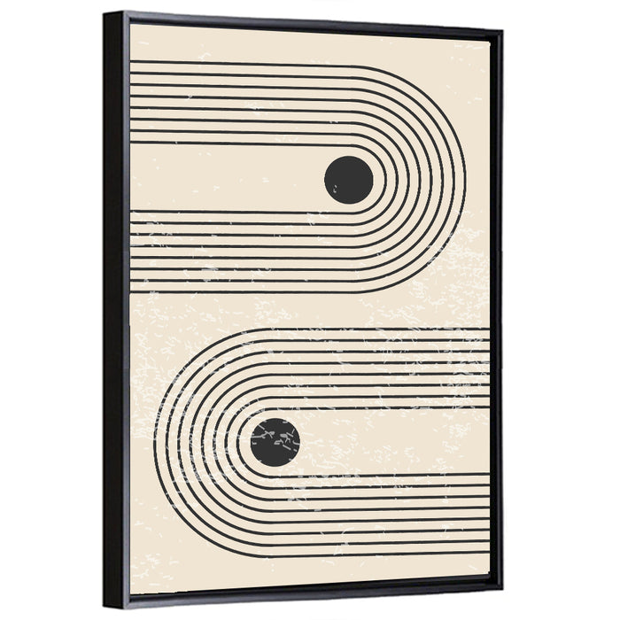 Round Paths Wall Art as a framed canvas