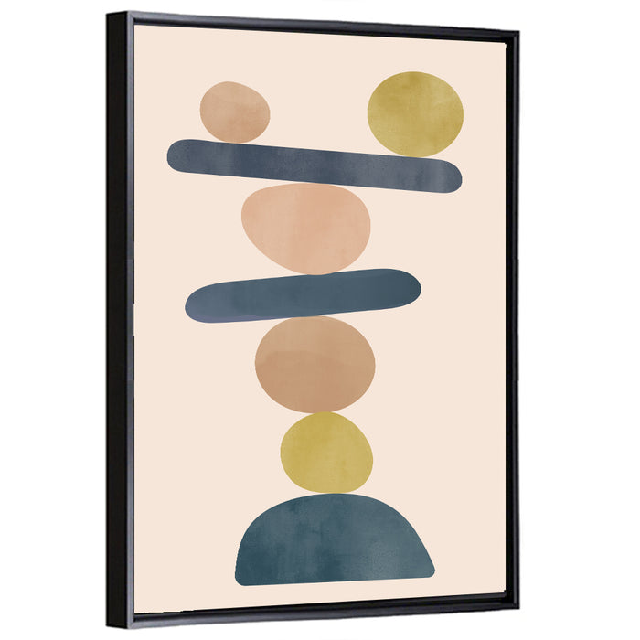 Balanced Stone Stack Wall Art as a framed canvas