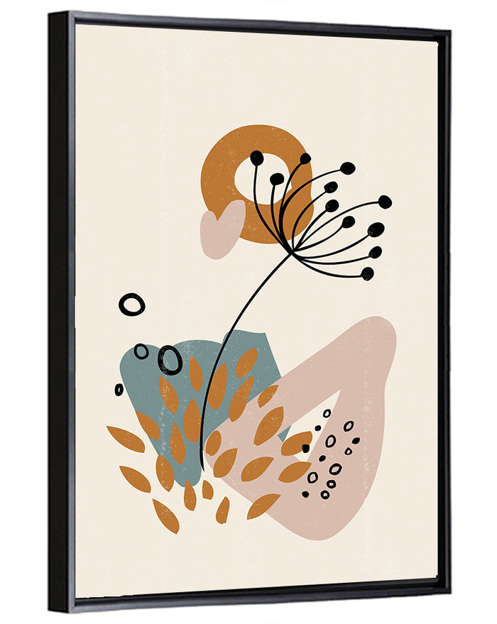 Minimalist Botanical Line Flower Wall Art as a framed canvas