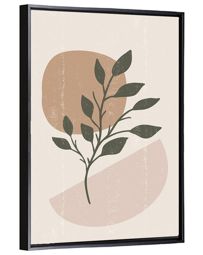 Boho Leaf Study Wall Art as a framed canvas