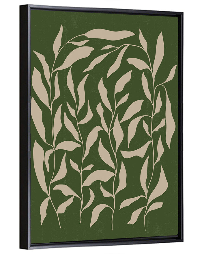Botanical Stem Study Wall Art as a framed canvas