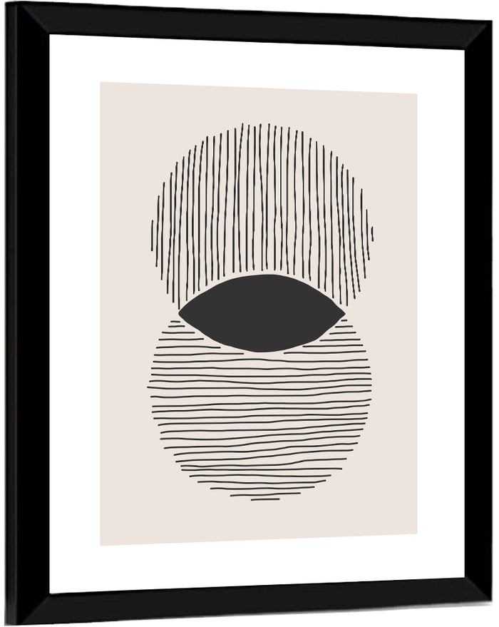 Boho Geometric Circles Wall Art as a framed print