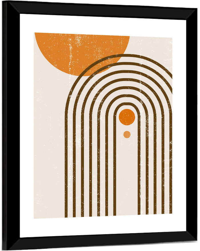 Boho Sun Arch Wall Art as a framed print